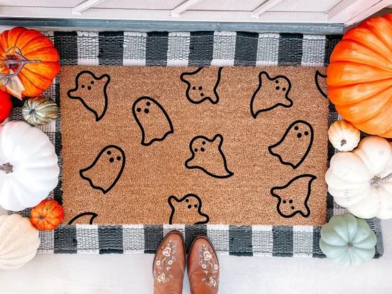 Ghosts Doormat  Halloween Doormat  Welcome Mat  Halloween | Etsy | Etsy (US)