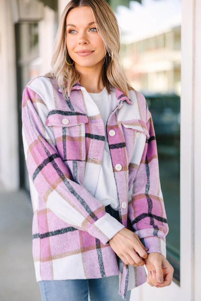 In Full Support Pink Plaid Shacket | The Mint Julep Boutique