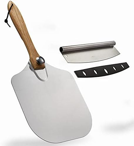 Pizza Peel with Pizza Cutter, INKBIRDPLUS 14"x12" Pizza Paddle w/Foldable Wood Handle for Easy St... | Amazon (US)
