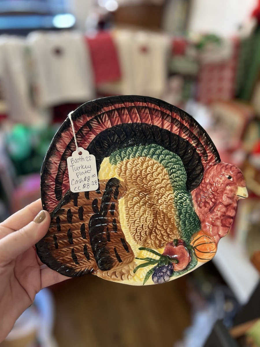 Ceramic Turkey-Shaped Decorative Plate, Multicolor Thanksgiving | eBay | eBay US