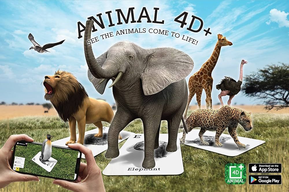 Octagon Studio Animal 4D+ Augmented Reality Cards Learn Alphabet, Language, and Wildlife with 26 ... | Amazon (US)