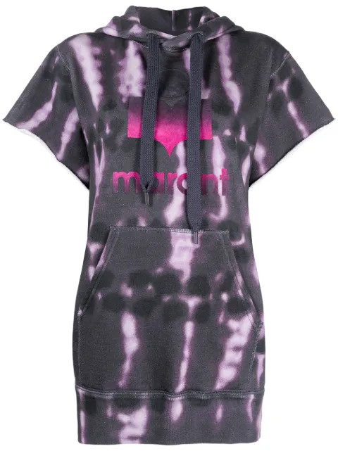 Isabel Marant Étoile tie-dye logo-print Hoodie - Farfetch | Farfetch (UK)