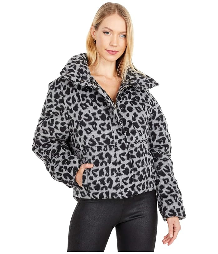 APPARIS Chris Faux Wool Puffer Coat (Noir/Ash Grey) Women's Clothing | Zappos