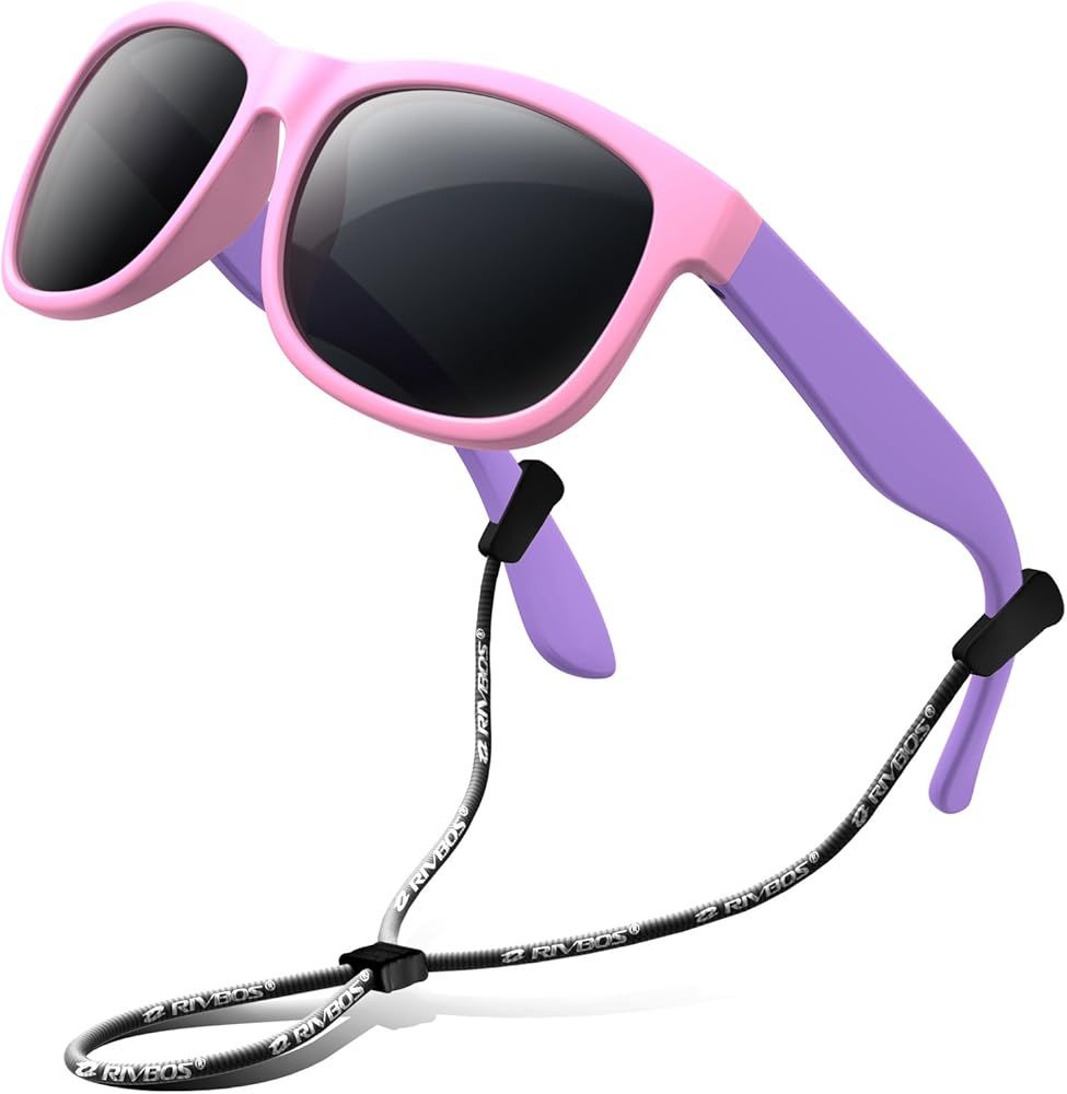 RIVBOS Kids Sunglasses with Strap Polarized UV Protection Flexible Rubber Shades for Boys Girls R... | Amazon (US)