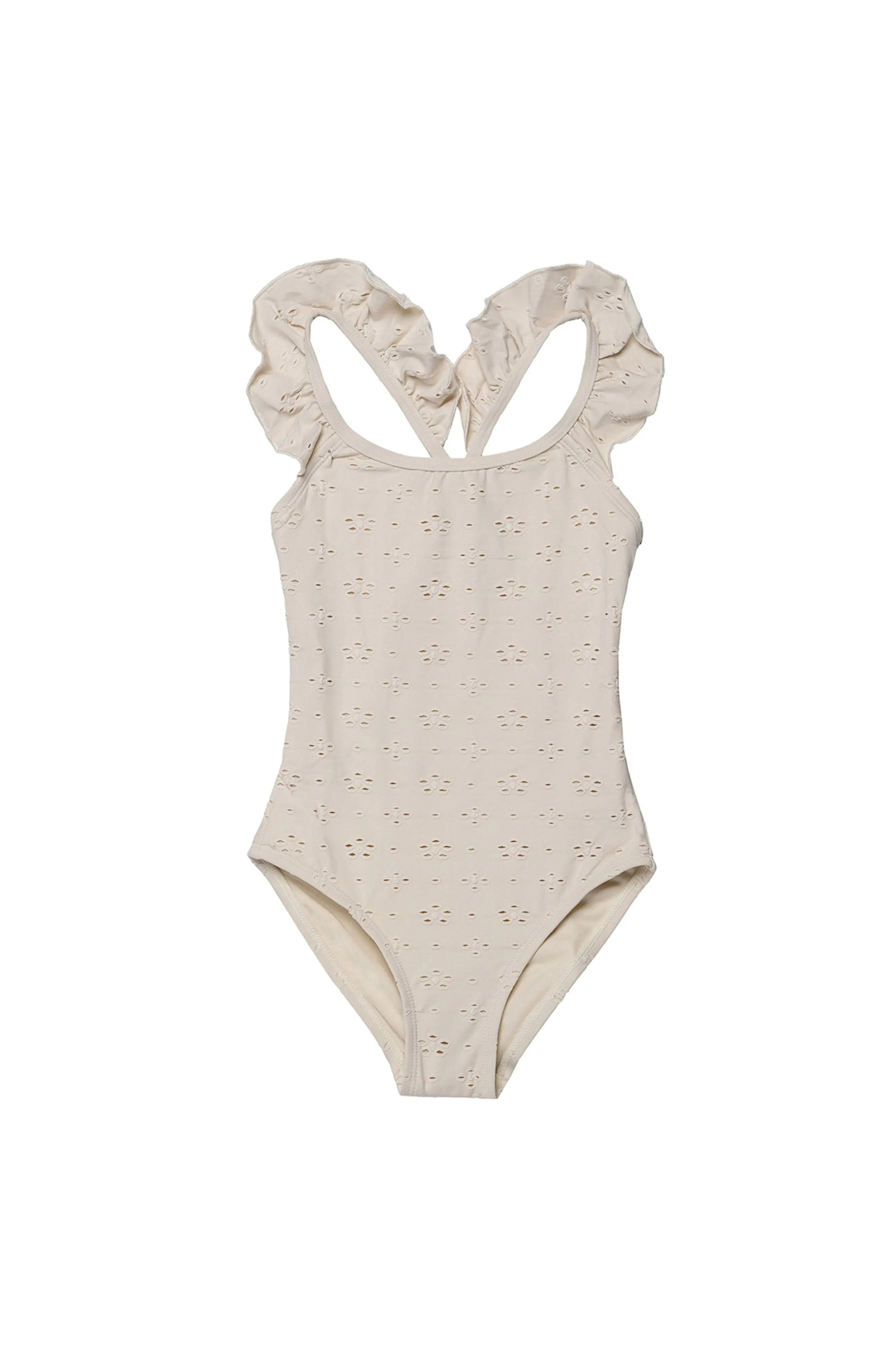 Little Lace Ruffle Criss Cross Back One Piece (Women) | Nordstrom | Nordstrom