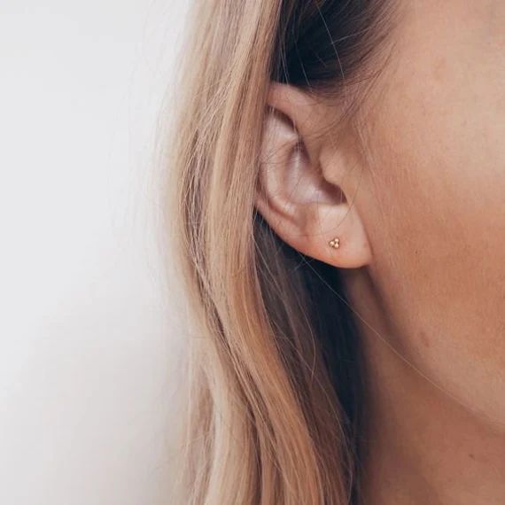 Tiny dainty earrings - Tiny gold studs - Dainty silver studs - Stud earrings - Tagur earrings - Cart | Etsy (US)