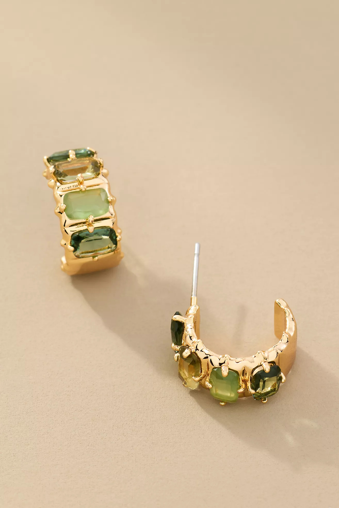 Crystal Baguette Huggie Hoop Earrings | Anthropologie (US)