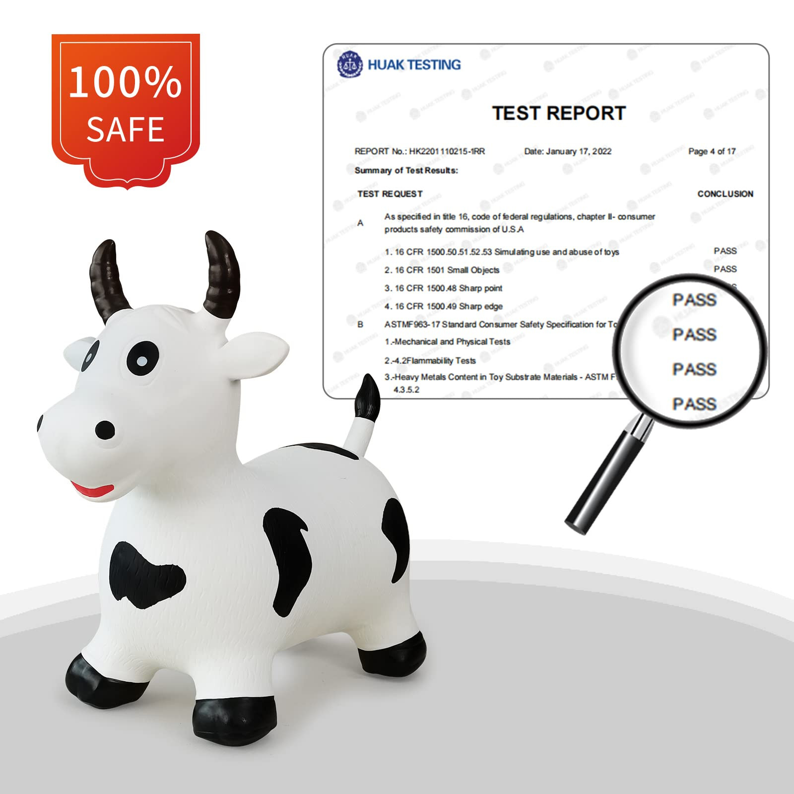 HotMax Bouncy Cow Hopping Horse Toys, Inflatable Bouncing Animal Hopper for Toddlers or Kids, Rid... | Amazon (US)