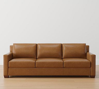York Square Arm Leather Sofa | Pottery Barn (US)