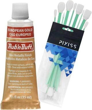 Rub n Buff Wax Finish Metallic European Gold, 0.5-Fluid Ounce, Pixiss Blending Tools By Gras Art Bun | Michaels Stores