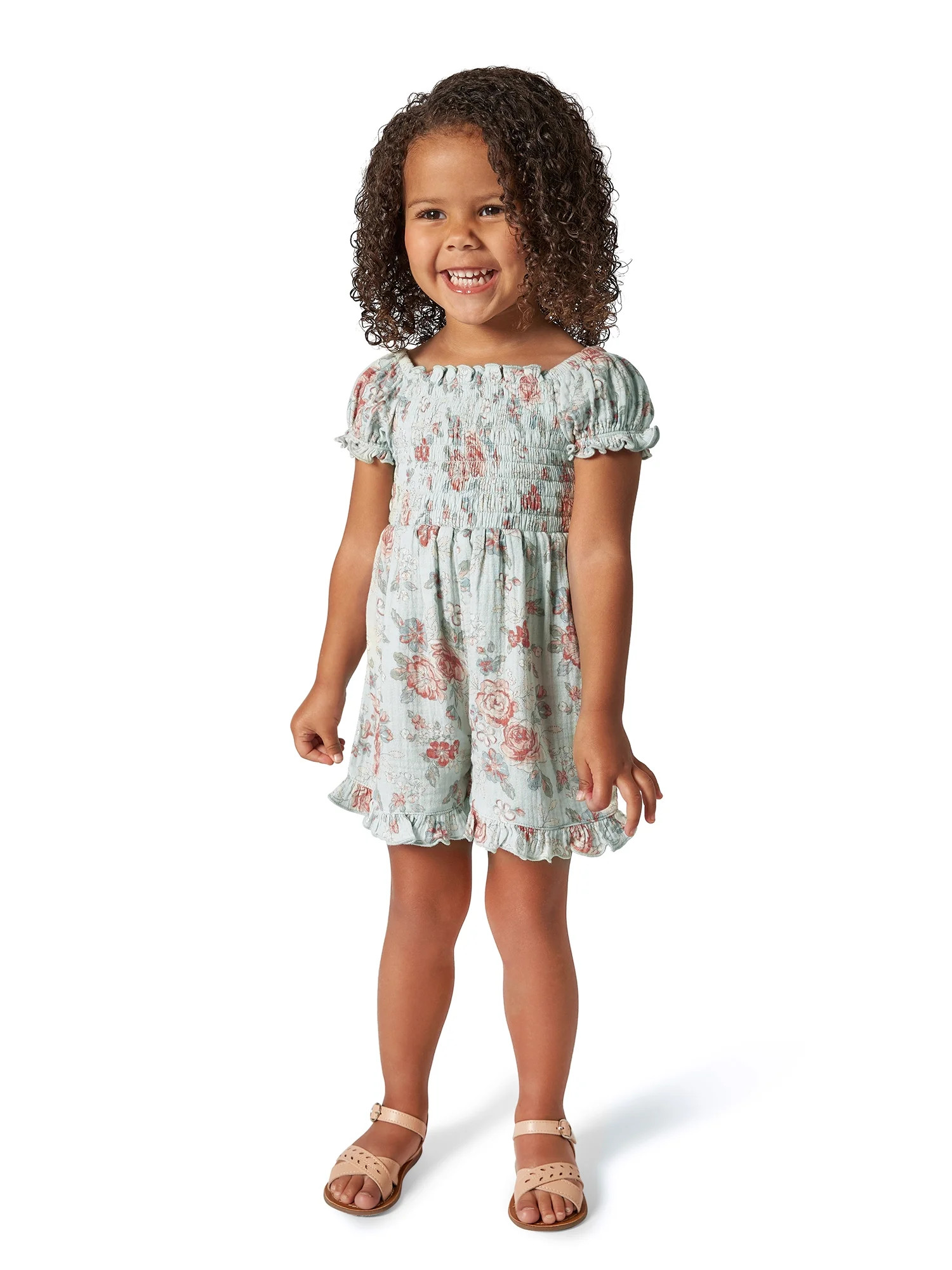 Modern Moments by Gerber Toddler Girl Smock Ruffle Romper, Sizes 12M-5T | Walmart (US)