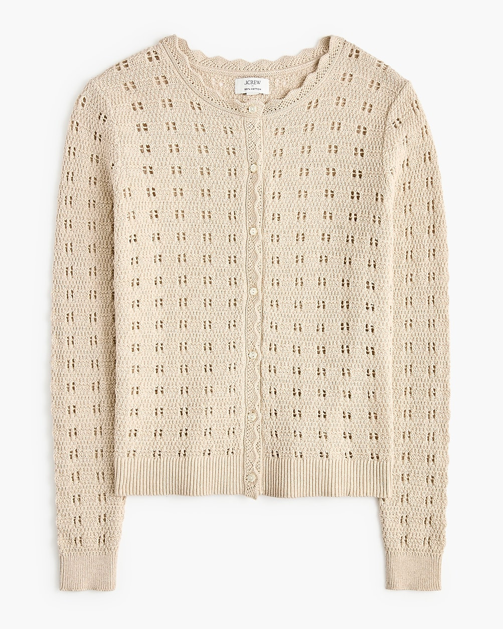 Scalloped pointelle cardigan sweater | J.Crew Factory