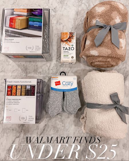 Blankets & socks that feel like barefoot dreams under $25
The home edit organizers 
Chai latte mix 

@walmart #walmartpartner #Walmart #WalmartPlus #home #blankets #organizing #laurabeverlin

#LTKunder50 #LTKsalealert #LTKhome