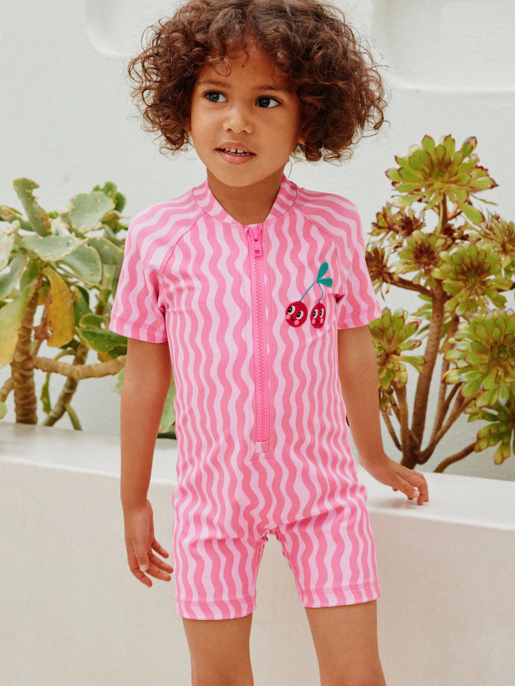 Pink Cherry Wave Sunsafe Swimsuit (3mths-10yrs) | Next US