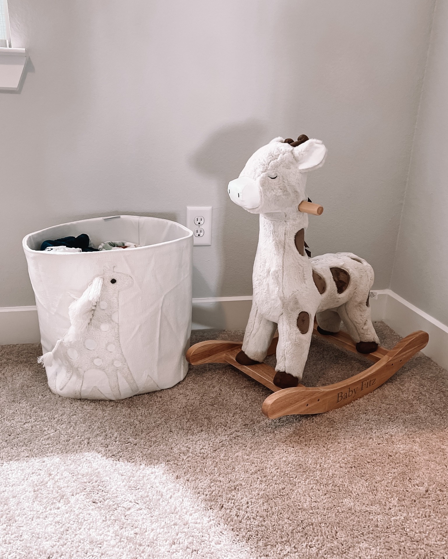 Obsessed with his little giraffe items! We also had engraved “Baby Fitz” engraved at the bottom!

#baby #nursery #babyrocker #babydecor

#LTKhome #LTKkids #LTKbaby