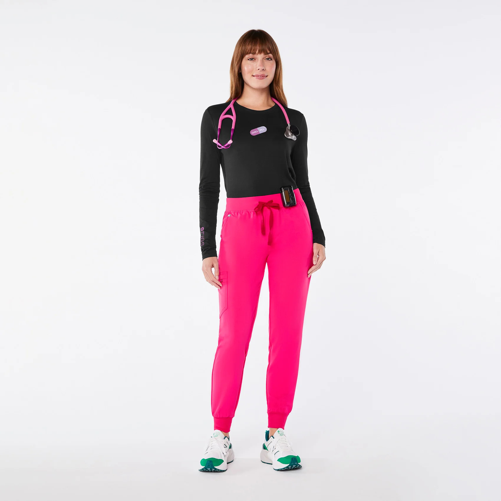 Women's Chill Pill Supersoft Longsleeve Underscrub - Black · FIGS | FIGS