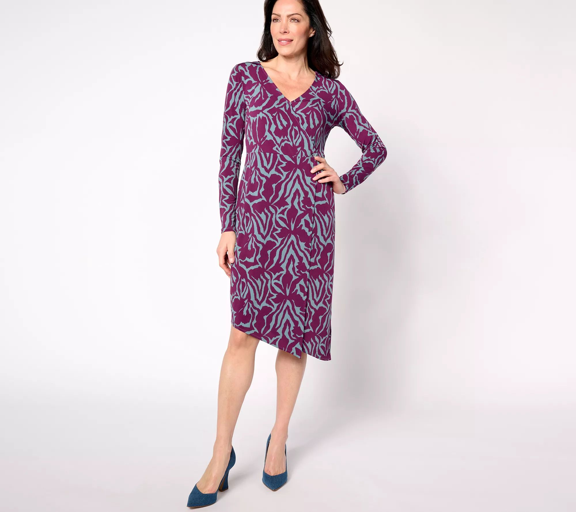 BEAUTIFUL by Lawrence Zarian Regular Asymmetric Hem Dress - QVC.com | QVC