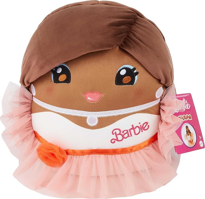 Barbie Cuutopia Plush, 10-inch Soft Pillow Doll Inspired by Iconic ‘80s Peach Gown with Tactile... | Amazon (US)
