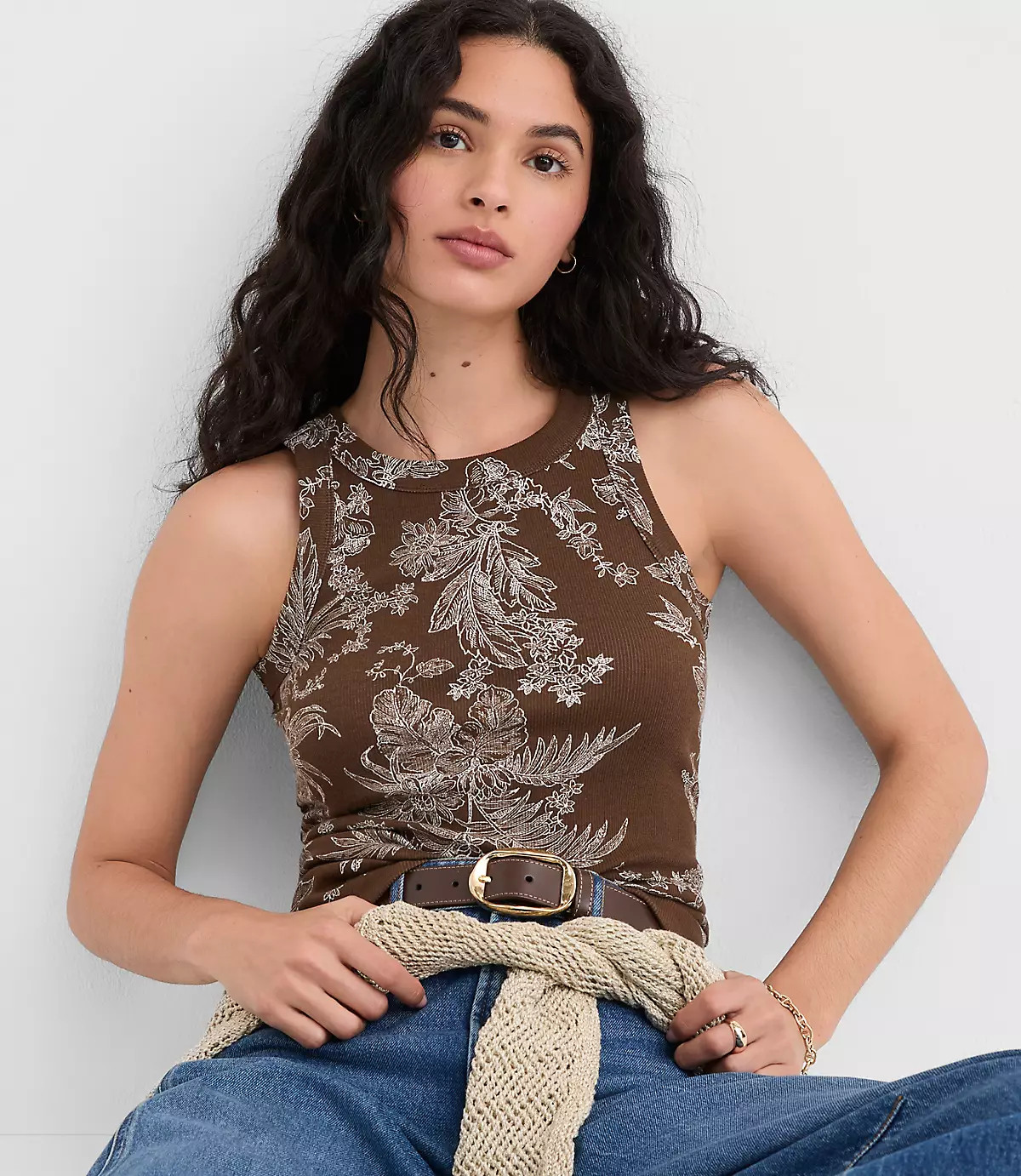 Floral Toile Perfect Tank | LOFT