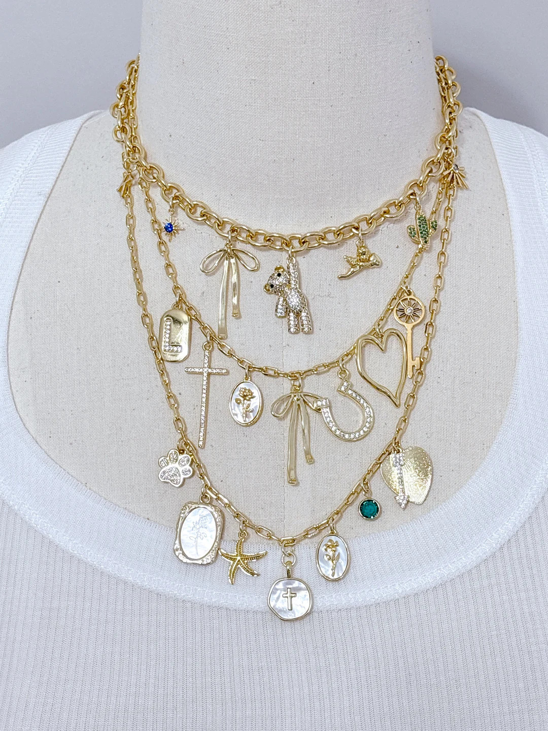 Build Your Own Custom Charm Necklace. Gold Charm Necklace. Custom Charm Necklace. Gift for Her. -... | Etsy (US)