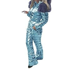 Women Winter Onesies Ski Suit Fur Collar coat Ski Jumpsuit Snowsuit | Amazon (US)