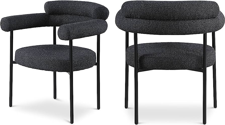 Meridian Furniture Blake Collection Modern | Contemporary Boucle Fabric Upholstered Dining Chair ... | Amazon (US)