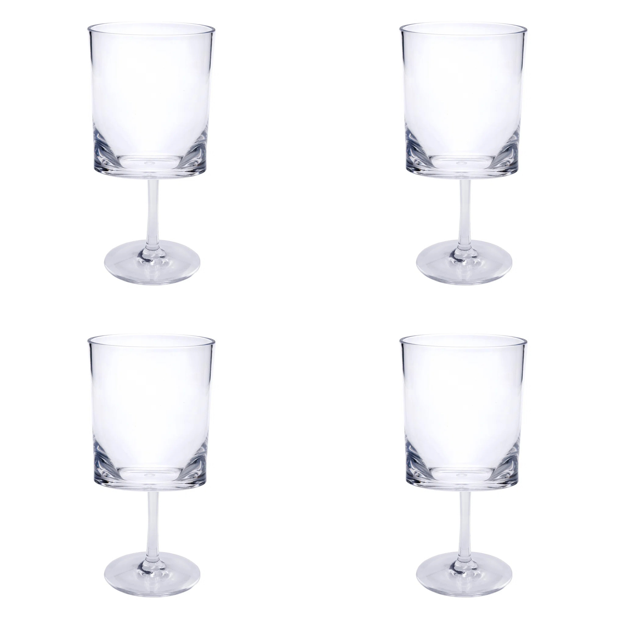 Set of Four Clear Acrylic Stemmed All Purpose Wine Glass | Wayfair North America