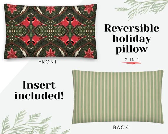 Classic Christmas Decor Pillow  REVERSIBLE Christmas Cushion - Etsy Canada | Etsy (CAD)