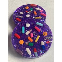 Purple Sparkle Pill Coaster Set Of Two | Etsy (US)
