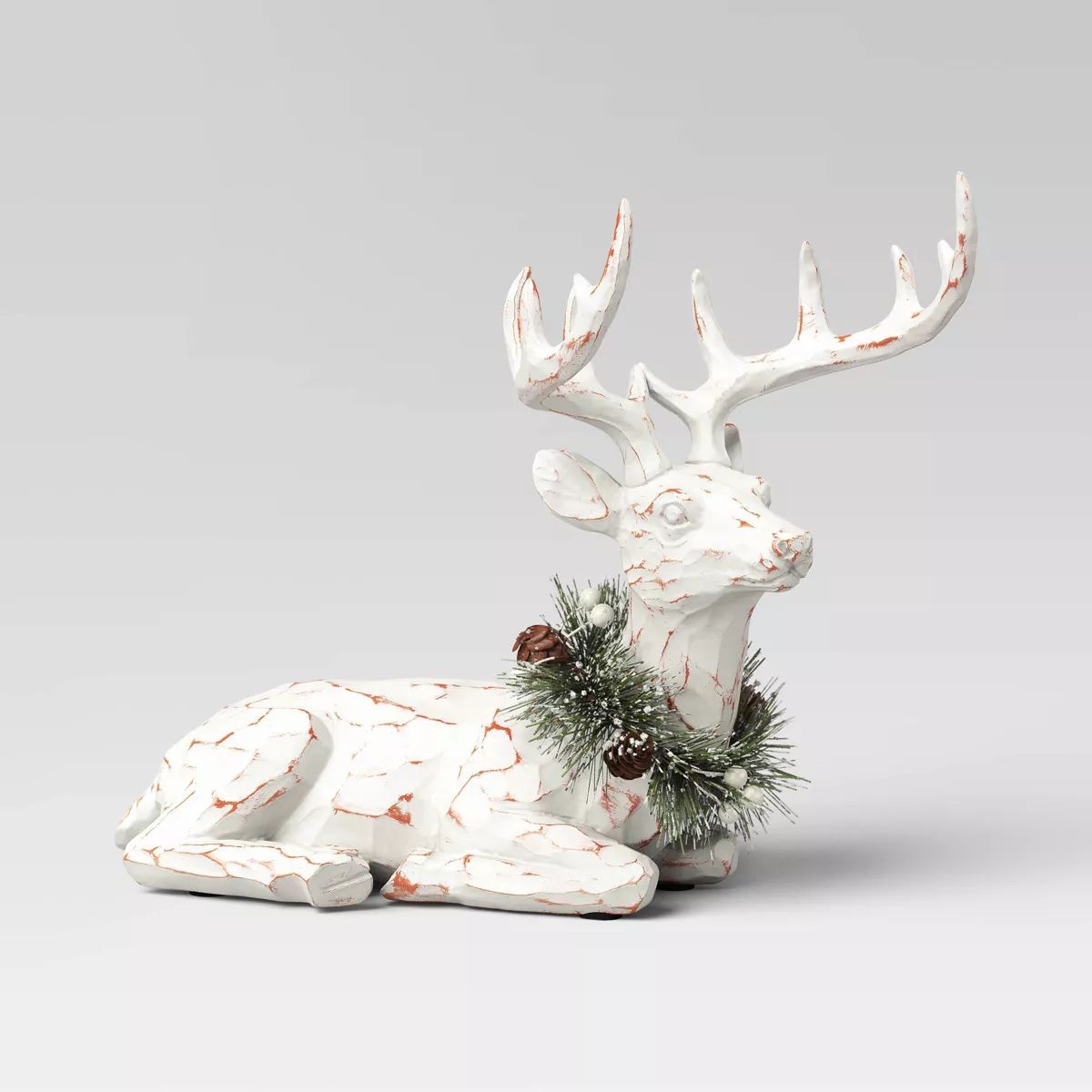 10.25" Sitting Reindeer Animal Christmas Figurine - Wondershop™ White | Target