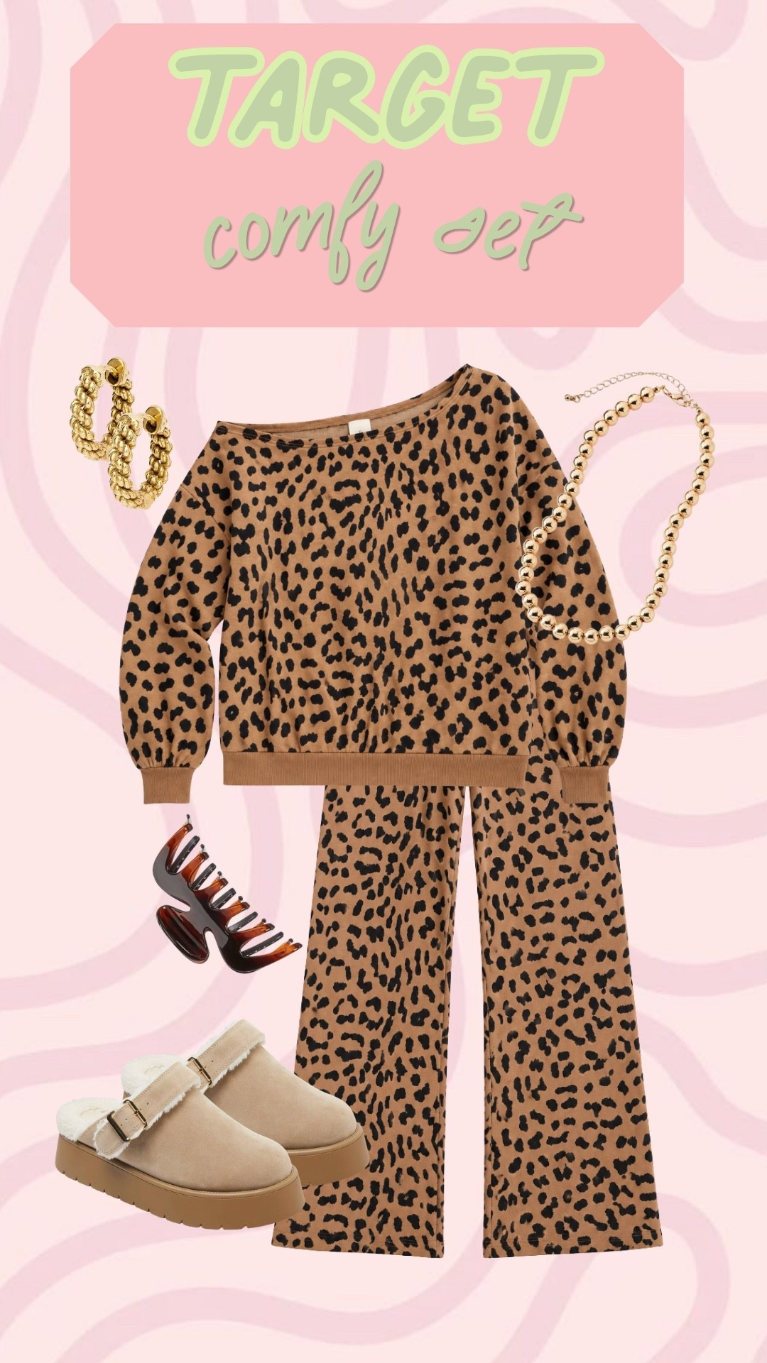 This Target cheetah print comfy set is such a fun way to add a little personality to a casual look. It is cozy enough for a relaxed day at home but cute enough to wear out for errands too.

#LTKSeasonal #LTKdayinmylife #LTKgrwm