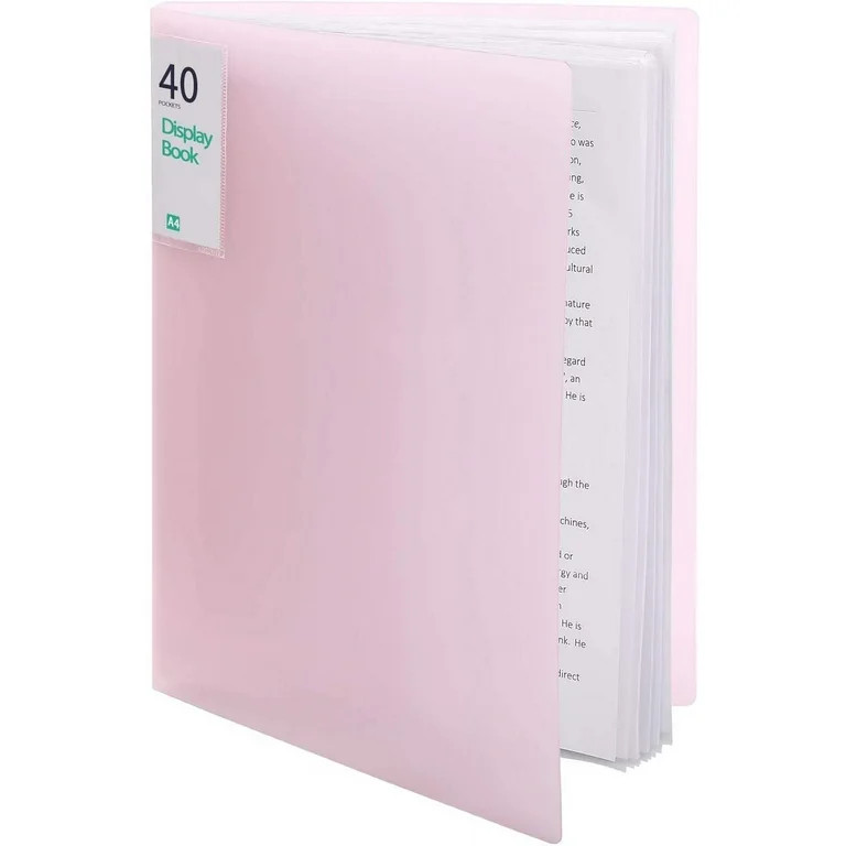 Blikeith Presentation Book Portfolio, 40 Pockets, Pink, File Folder with Clear Sleeves for Artwor... | Walmart (US)