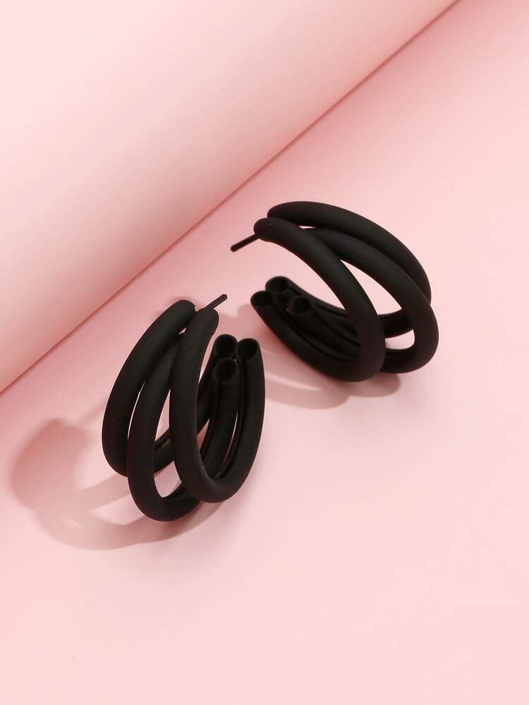 Half Round Cuff Hoop Earrings | SHEIN