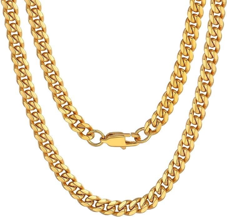 ChainsPro Men Chunky Miami Cuban Chain Necklace, Custom Available, 6/9/14mm Width, 18/20/22/24/26... | Amazon (US)