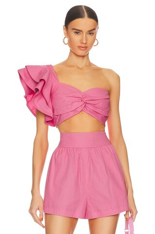 AMUR Zeha One Shoulder Bra Top in Calla Lily from Revolve.com | Revolve Clothing (Global)