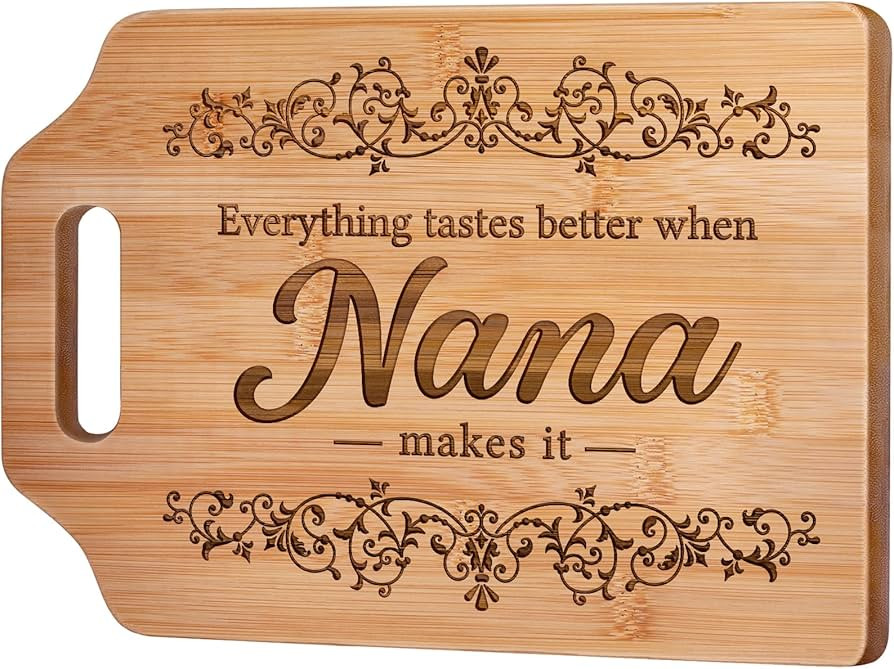 AceThrills Nana Gifts for Nana Christmas Gifts for Birthday, Mothers Day - Engraved Bamboo Cuttin... | Amazon (US)