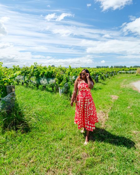 What to wear to a winery // dress runs a bit small; wearing a size large! On sale at Saks!

#LTKSeasonal #LTKstyletip #LTKmidsize