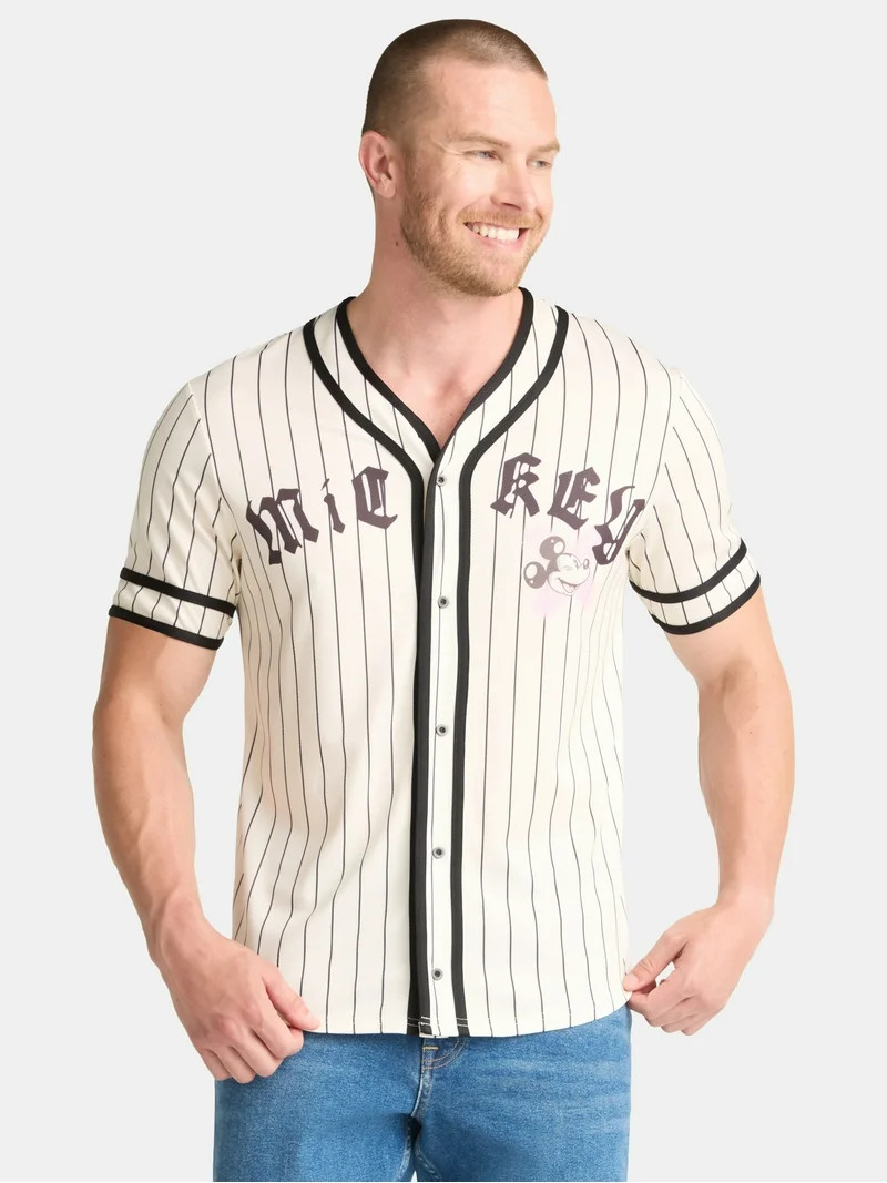 Mickey Mouse Men's and Big Men's Baseball Jersey, Sizes XS-3XL | Walmart (US)
