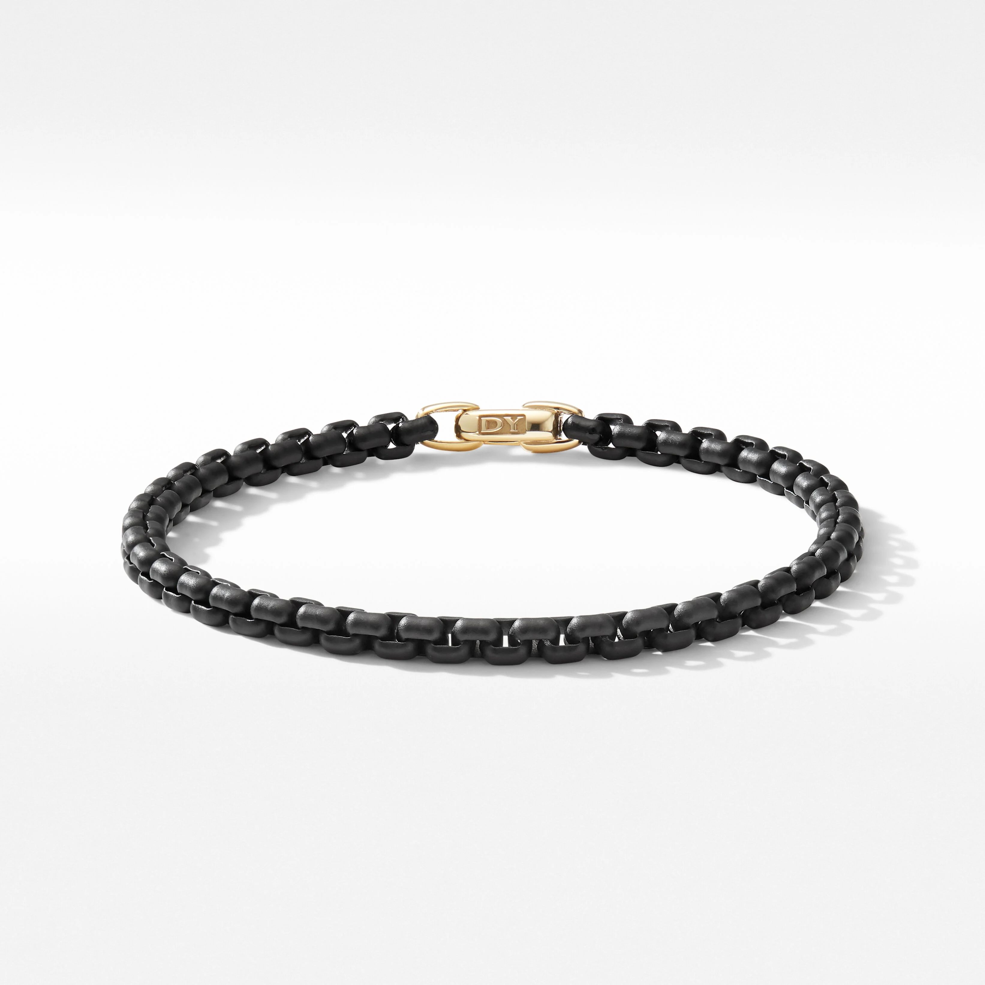 DY Bel Aire Chain Bracelet in Black with 14K Yellow Gold Accent | David Yurman