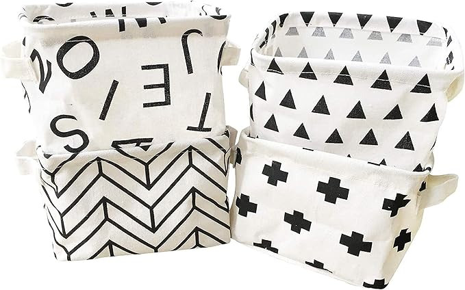 Storage Bins Foldable Geometric Storage Basket for Nursery, Kids Toys, Makeup, Small Items, Deskt... | Amazon (US)