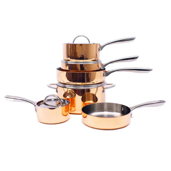 BergHOFF International 10 Piece Stainless Steel Cookware Set | Wayfair North America
