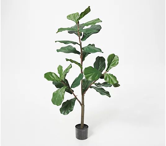 4' Faux Fiddle Leaf Tree in Starter Pot by Valerie - QVC.com | QVC