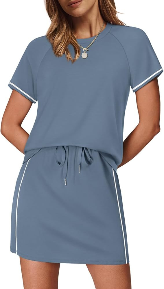 Sampeel 2 Piece Sets for Women Skirt Sets Summer Outfits Womens Clothing Set Travel Workout Skort... | Amazon (US)