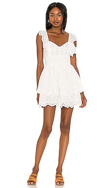 For Love & Lemons Serena Sleeveless Dress in White from Revolve.com | Revolve Clothing (Global)