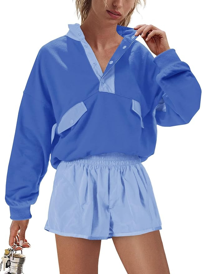 Nirovien Womens Workout Sets Short Athletic Set Activewear 2 Piece Outfits Pullover Sweatshirt an... | Amazon (US)