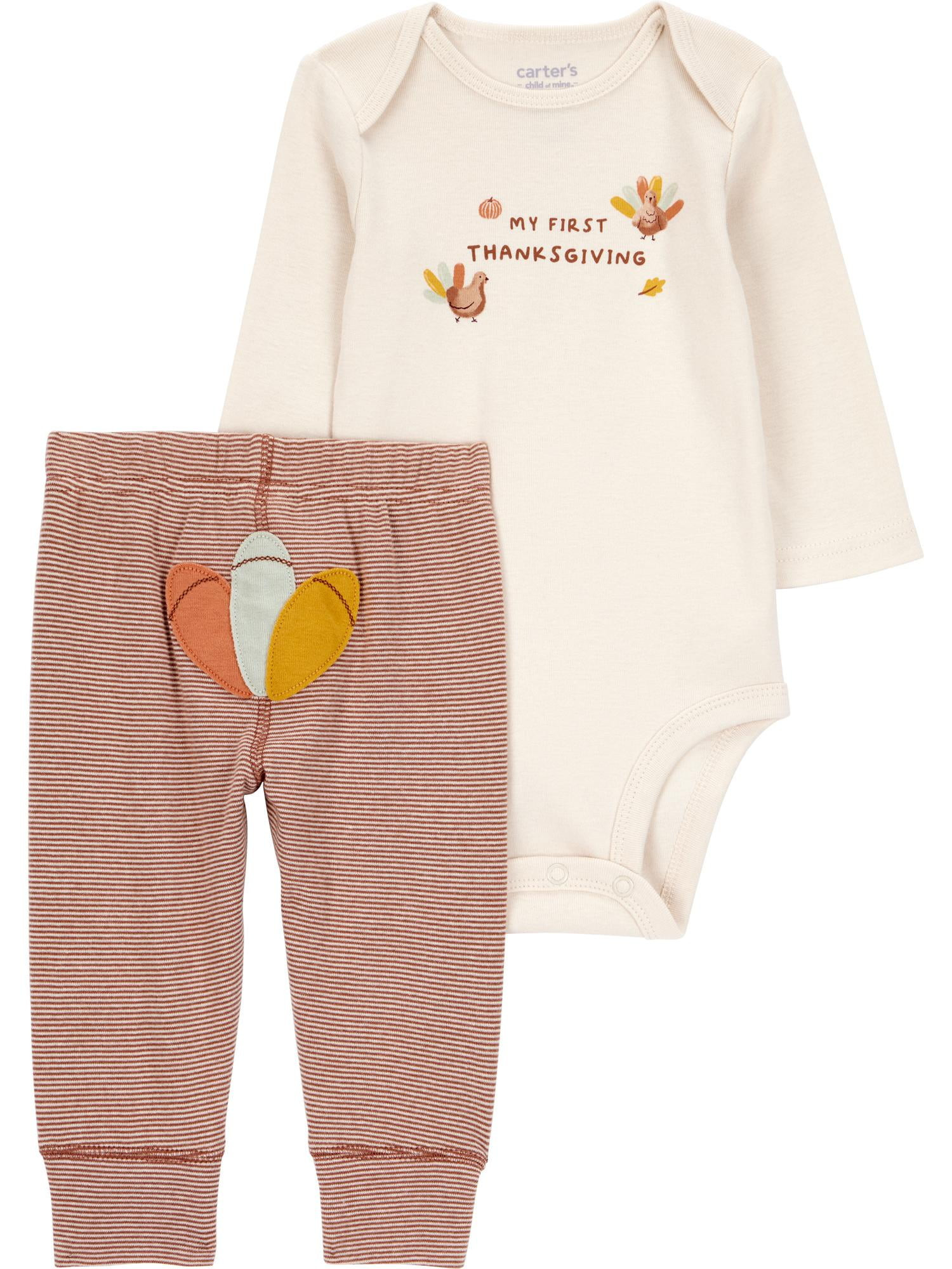 Carter's Child of Mine Baby Unisex Thanksgiving Outfit Set, 2-Piece, Sizes Newborn-12 Months | Walmart (US)