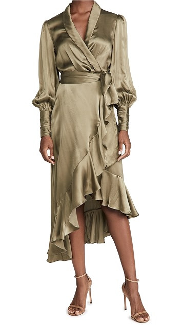 Silk Wrap Midi Dress | Shopbop