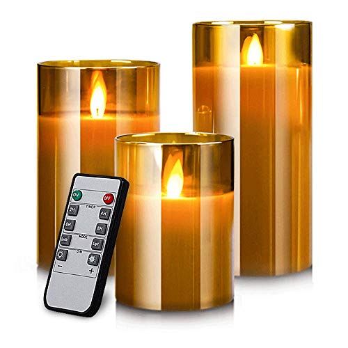 Led Flameless Candles, Battery Operated Flickering Candles Pillar Real Wax Moving Flame Electric ... | Amazon (US)