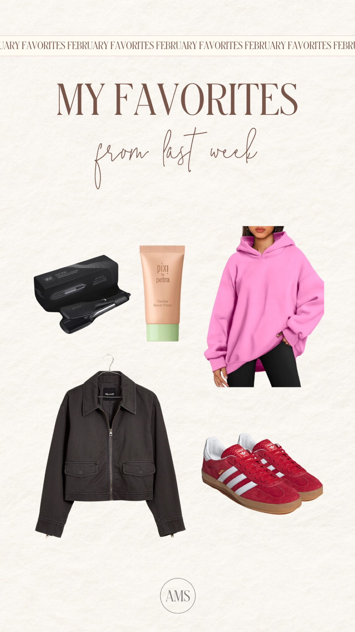 My favorite items from last week! Amazon sweatshirt, adidas gazelles, red sneakers, beauty under $15, spring jacket 

#LTKshoecrush #LTKfindsunder100 #LTKstyletip
