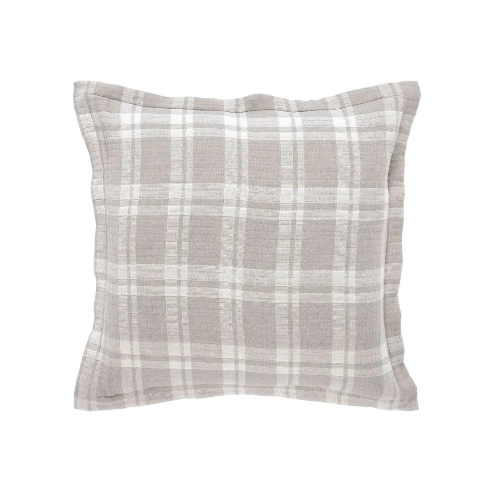 Plaid Sham in Grey - Euro | Brooke and Lou